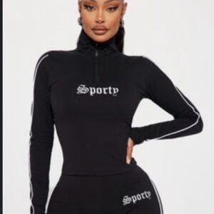 Fashion Nova Black Sporty Hoodie